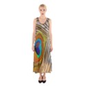 Peacock Feather Feather Bird Sleeveless Maxi Dress View1