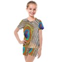 Peacock Feather Feather Bird Kids  Mesh Tee and Shorts Set View1