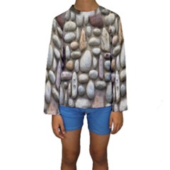 The Stones Facade Wall Building Kids  Long Sleeve Swimwear by Sapixe