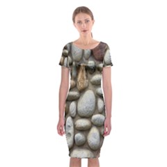 The Stones Facade Wall Building Classic Short Sleeve Midi Dress by Sapixe