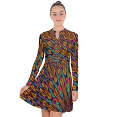 Background Abstract Texture Long Sleeve Panel Dress