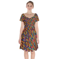 Background Abstract Texture Short Sleeve Bardot Dress by Sapixe