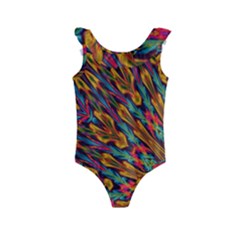 Background Abstract Texture Kids  Frill Swimsuit