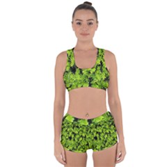 Green Hedge Texture Yew Plant Bush Leaf Racerback Boyleg Bikini Set by Sapixe