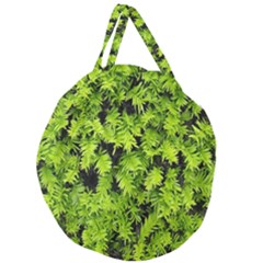 Green Hedge Texture Yew Plant Bush Leaf Giant Round Zipper Tote by Sapixe