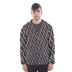 Rattan Wood Background Pattern Hooded Windbreaker (men) by Sapixe