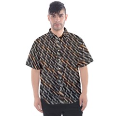 Rattan Wood Background Pattern Men s Short Sleeve Shirt