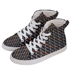 Rattan Wood Background Pattern Men s Hi-top Skate Sneakers by Sapixe