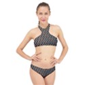 Rattan Wood Background Pattern High Neck Bikini Set View1