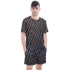 Rattan Wood Background Pattern Men s Mesh Tee And Shorts Set