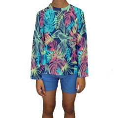 Leaves Tropical Picture Plant Kids  Long Sleeve Swimwear by Sapixe