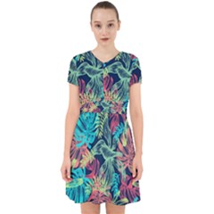 Leaves Tropical Picture Plant Adorable In Chiffon Dress