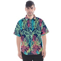 Leaves Tropical Picture Plant Men s Short Sleeve Shirt