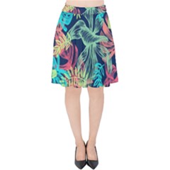 Leaves Tropical Picture Plant Velvet High Waist Skirt by Sapixe