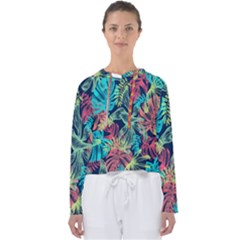 Leaves Tropical Picture Plant Women s Slouchy Sweat