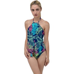 Leaves Tropical Picture Plant Go With The Flow One Piece Swimsuit by Sapixe