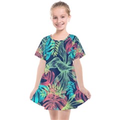 Leaves Tropical Picture Plant Kids  Smock Dress