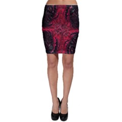 Wgt Fractal Red Black Pattern Bodycon Skirt