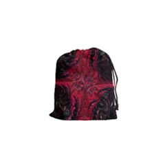 Wgt Fractal Red Black Pattern Drawstring Pouch (xs) by Sapixe