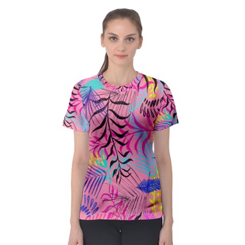 Illustration Reason Leaves Design Women s Sport Mesh Tee by Sapixe