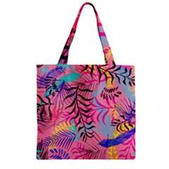 Illustration Reason Leaves Design Zipper Grocery Tote Bag by Sapixe