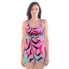 Illustration Reason Leaves Design Skater Dress Swimsuit by Sapixe