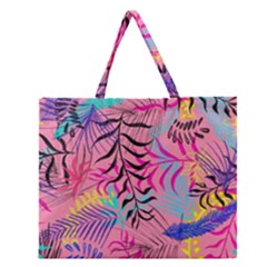 Illustration Reason Leaves Design Zipper Large Tote Bag by Sapixe