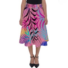 Illustration Reason Leaves Design Perfect Length Midi Skirt by Sapixe