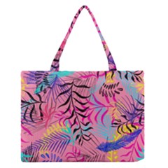 Illustration Reason Leaves Design Zipper Medium Tote Bag by Sapixe