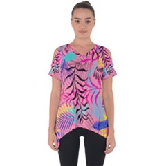 Illustration Reason Leaves Design Cut Out Side Drop Tee by Sapixe