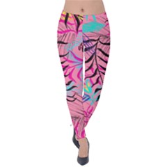 Illustration Reason Leaves Design Velvet Leggings by Sapixe