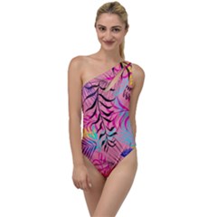 Illustration Reason Leaves Design To One Side Swimsuit by Sapixe