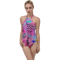 Illustration Reason Leaves Design Go With The Flow One Piece Swimsuit