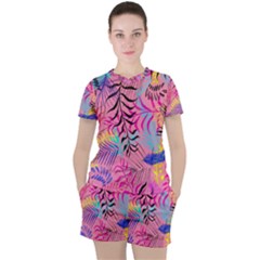 Illustration Reason Leaves Design Women s Tee And Shorts Set