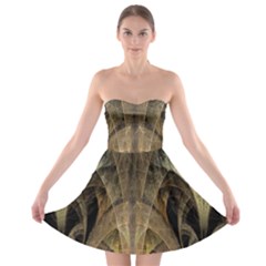 Fractal Art Graphic Design Image Strapless Bra Top Dress by Sapixe