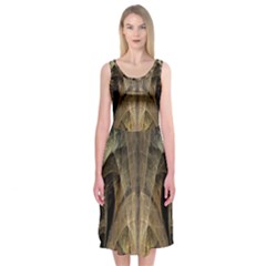 Fractal Art Graphic Design Image Midi Sleeveless Dress