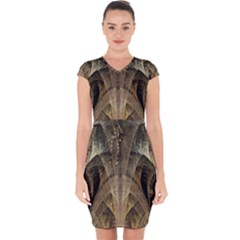 Fractal Art Graphic Design Image Capsleeve Drawstring Dress  by Sapixe