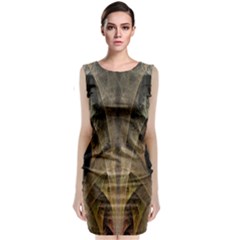 Fractal Art Graphic Design Image Sleeveless Velvet Midi Dress