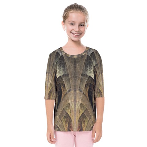 Fractal Art Graphic Design Image Kids  Quarter Sleeve Raglan Tee by Sapixe