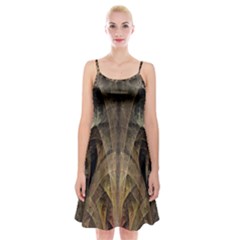 Fractal Art Graphic Design Image Spaghetti Strap Velvet Dress by Sapixe