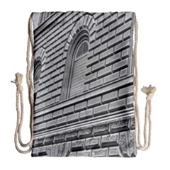 Brickwork Stone Building Facade Drawstring Bag (large) by Sapixe