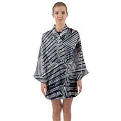 Brickwork Stone Building Facade Long Sleeve Kimono Robe by Sapixe