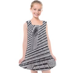 Brickwork Stone Building Facade Kids  Cross Back Dress