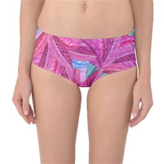 Leaves Tropical Reason Stamping Mid-waist Bikini Bottoms by Sapixe