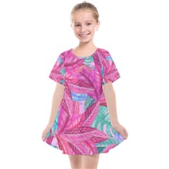 Leaves Tropical Reason Stamping Kids  Smock Dress