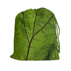 Butterbur Leaf Plant Veins Pattern Drawstring Pouch (xxl) by Sapixe