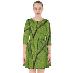 Butterbur Leaf Plant Veins Pattern Smock Dress