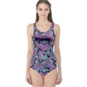 Modern Abstract Texture Pattern One Piece Swimsuit View1