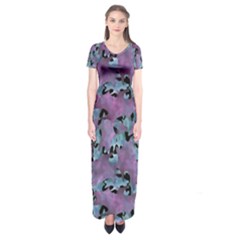 Modern Abstract Texture Pattern Short Sleeve Maxi Dress by dflcprints