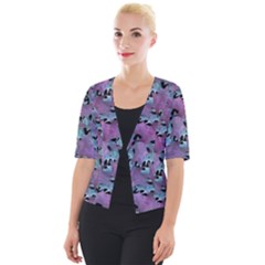 Modern Abstract Texture Pattern Cropped Button Cardigan by dflcprints